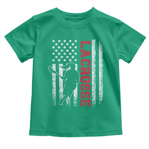 Lacrosse American Flag Lax Women 4th of July Toddler T Shirt TS11 Irish Green Print Your Wear