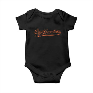 San Francisco Sports Script Retro Baseball Lovers Proud City Baby Onesie TS11 Black Print Your Wear