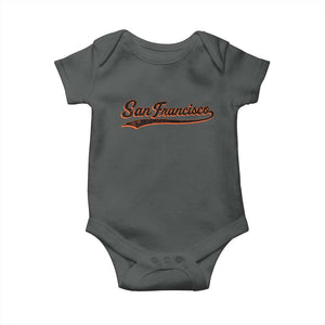 San Francisco Sports Script Retro Baseball Lovers Proud City Baby Onesie TS11 Dark Heather Print Your Wear