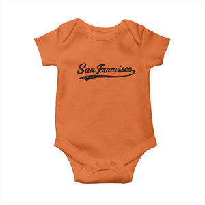 San Francisco Sports Script Retro Baseball Lovers Proud City Baby Onesie TS11 Orange Print Your Wear