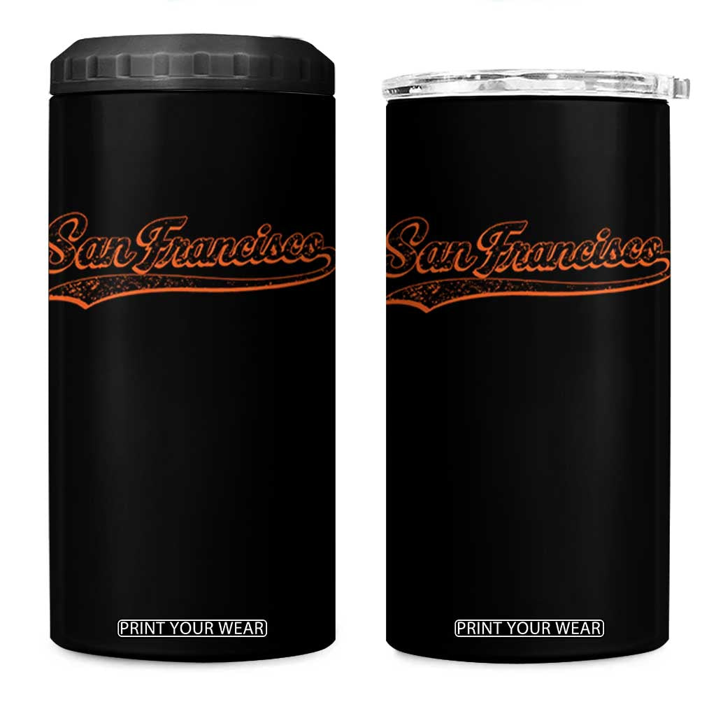 San Francisco Sports Script Retro Baseball Lovers Proud City 4 in 1 Can Cooler Tumbler TS11 One Size: 16 oz Black Print Your Wear