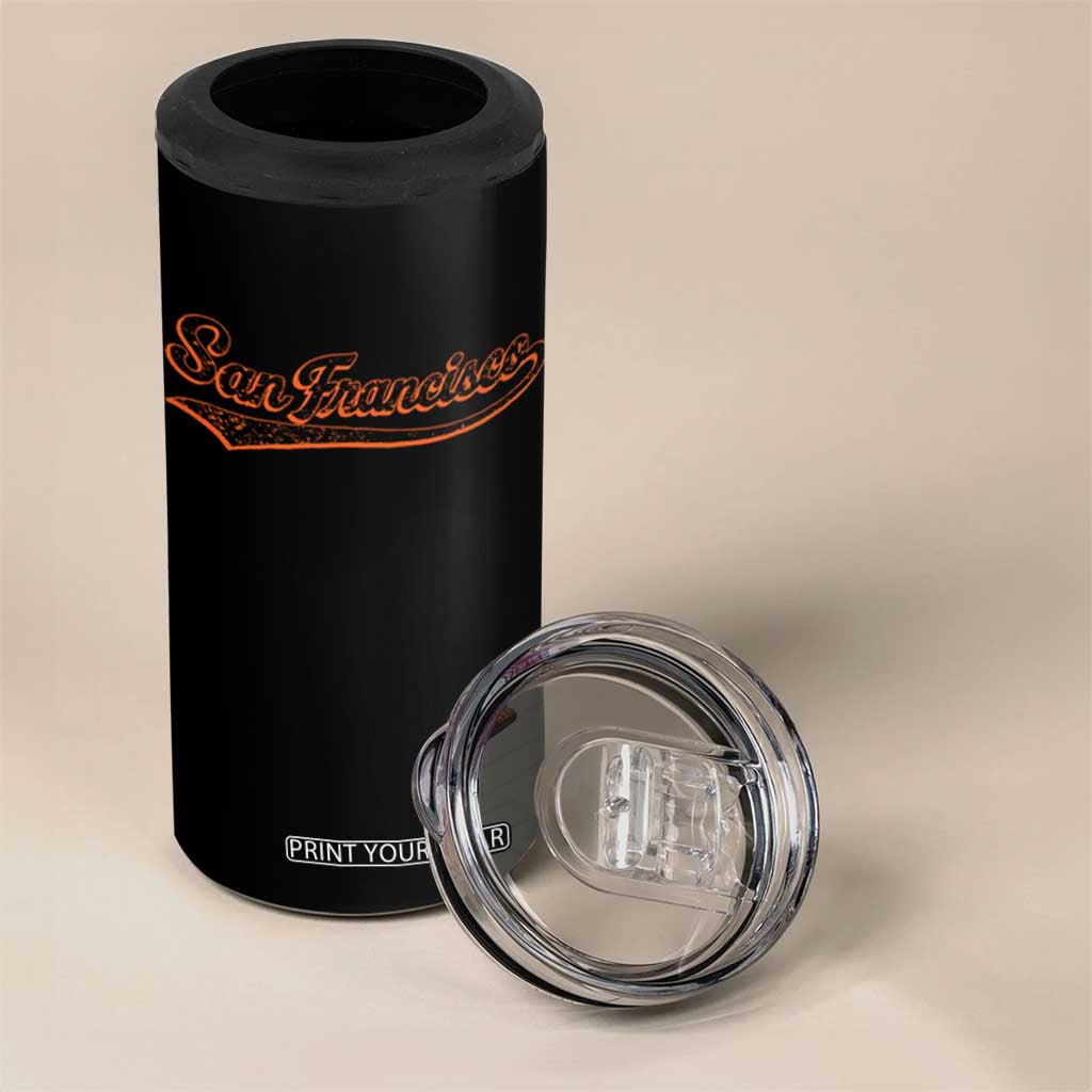 San Francisco Sports Script Retro Baseball Lovers Proud City 4 in 1 Can Cooler Tumbler TS11 Print Your Wear