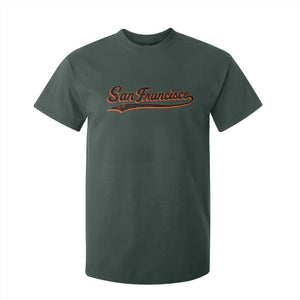 San Francisco Sports Script Retro Baseball Lovers Proud City T Shirt For Kid TS11 Dark Forest Green Print Your Wear