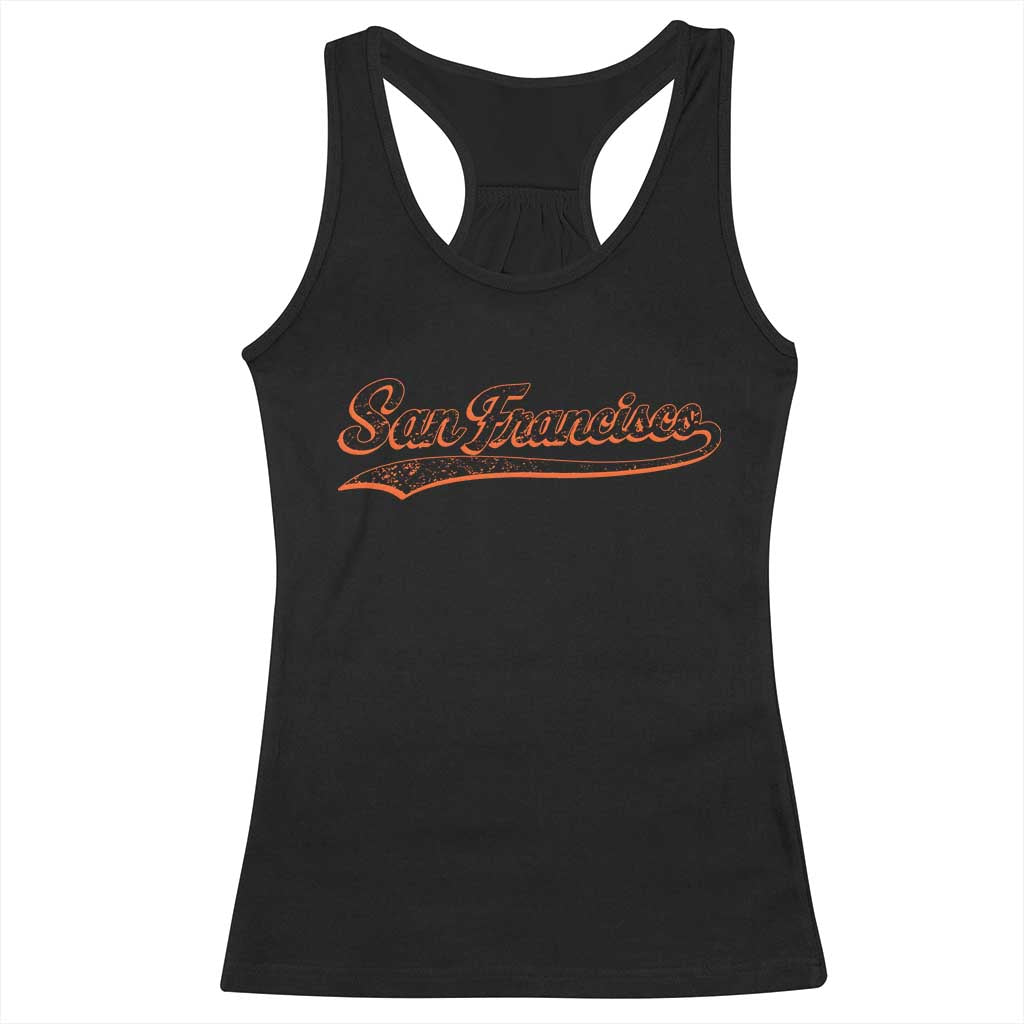 San Francisco Sports Script Retro Baseball Lovers Proud City Racerback Tank Top TS11 Black Print Your Wear