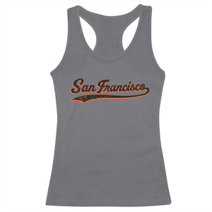 San Francisco Sports Script Retro Baseball Lovers Proud City Racerback Tank Top TS11 Charcoal Print Your Wear