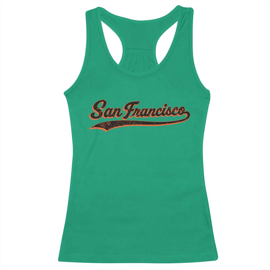San Francisco Sports Script Retro Baseball Lovers Proud City Racerback Tank Top TS11 Irish Green Print Your Wear