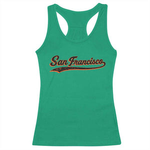 San Francisco Sports Script Retro Baseball Lovers Proud City Racerback Tank Top TS11 Irish Green Print Your Wear