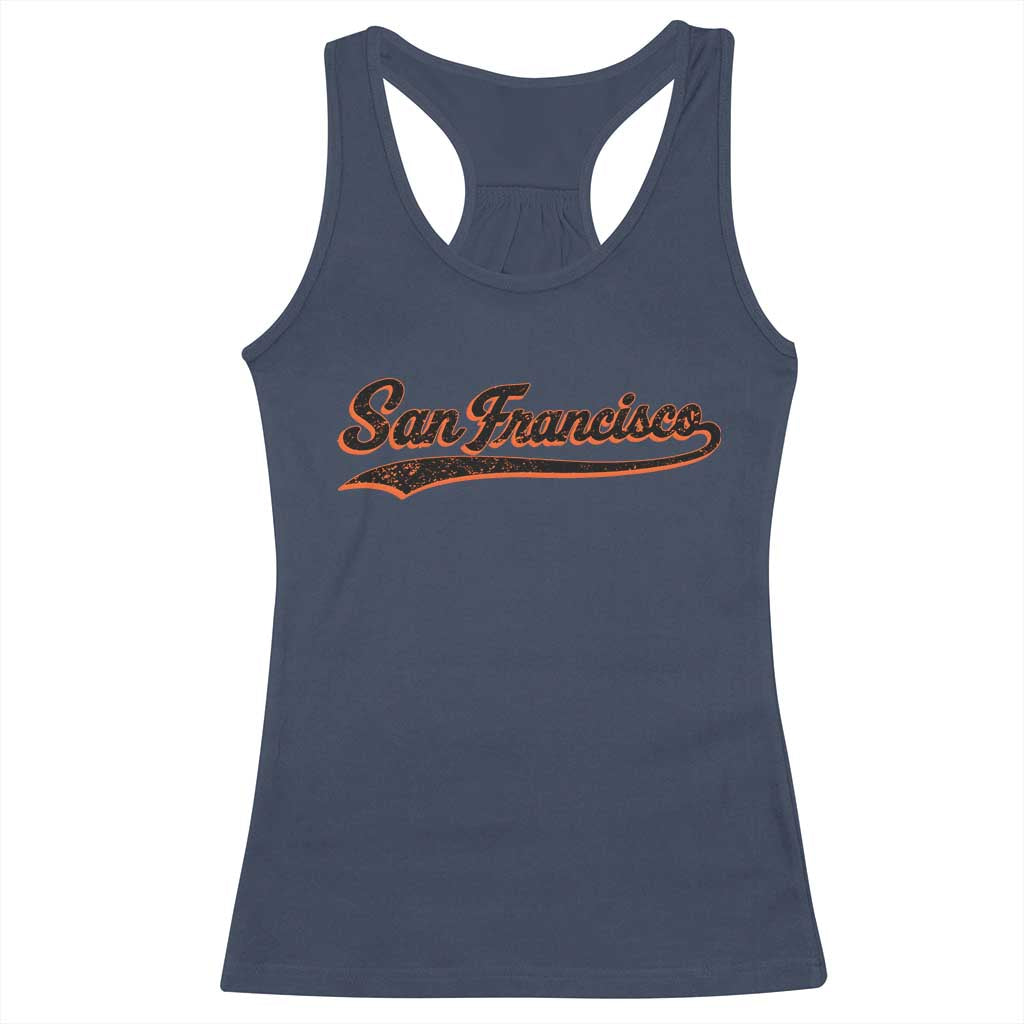 San Francisco Sports Script Retro Baseball Lovers Proud City Racerback Tank Top TS11 Navy Print Your Wear