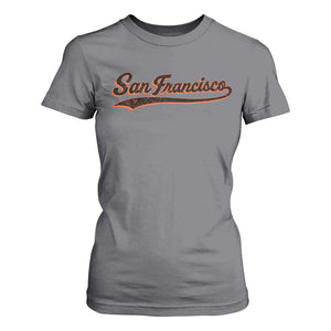 San Francisco Sports Script Retro Baseball Lovers Proud City T Shirt For Women TS11 Charcoal Print Your Wear