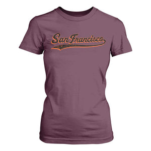 San Francisco Sports Script Retro Baseball Lovers Proud City T Shirt For Women TS11 Maroon Print Your Wear