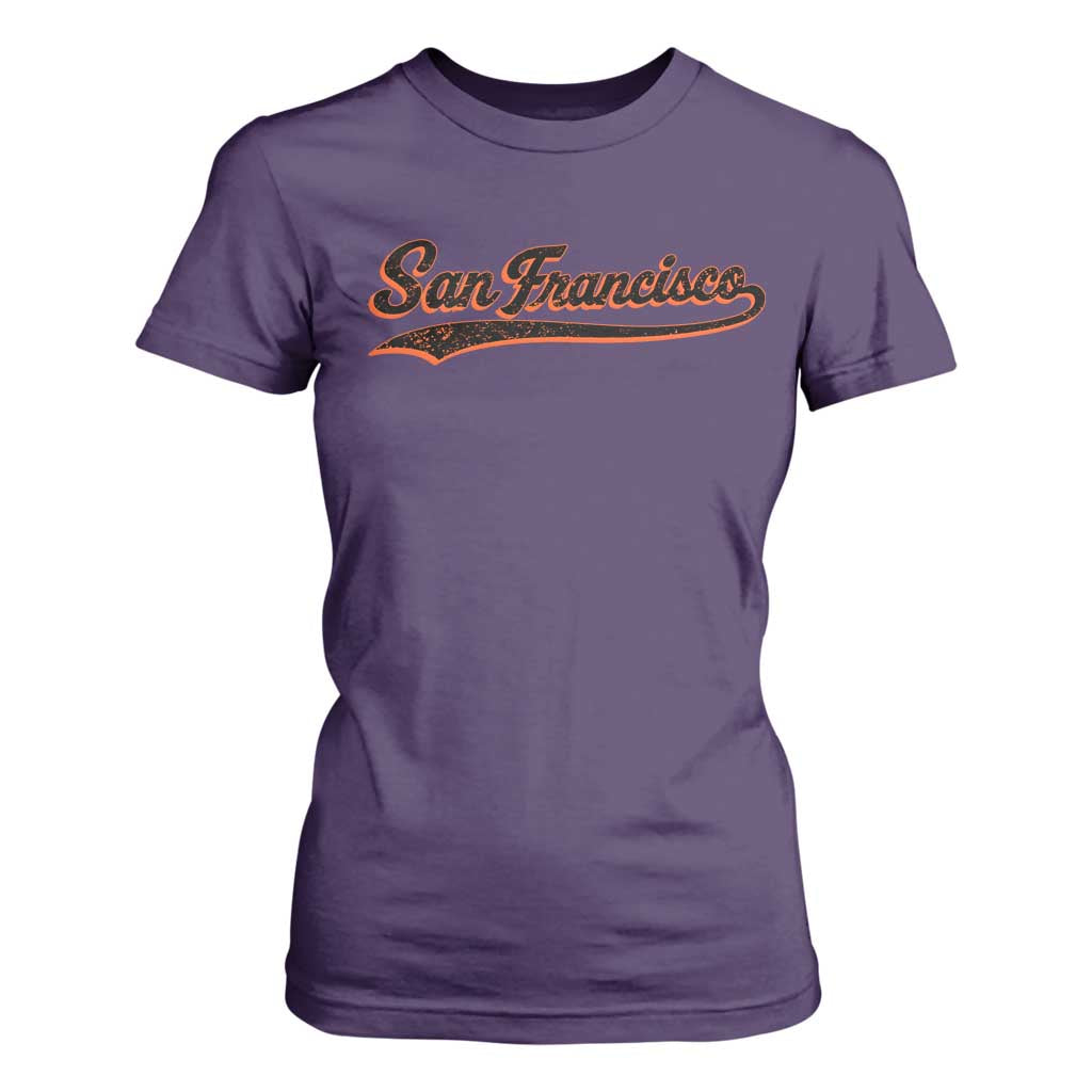 San Francisco Sports Script Retro Baseball Lovers Proud City T Shirt For Women TS11 Purple Print Your Wear