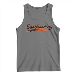 San Francisco Sports Script Retro Baseball Lovers Proud City Tank Top TS11 Black Heather Print Your Wear