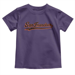 San Francisco Sports Script Retro Baseball Lovers Proud City Toddler T Shirt TS11 Purple Print Your Wear