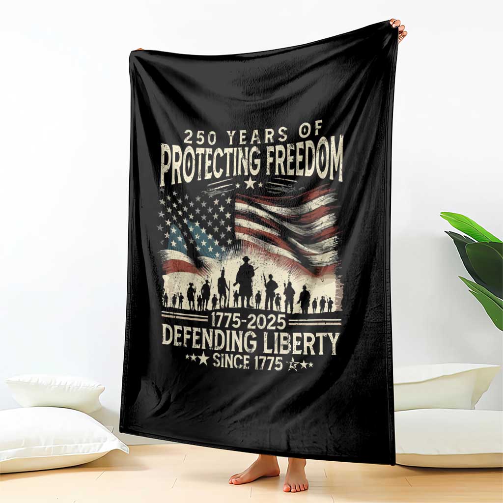 250 Years Of Protecting Freedom Defending Liberty Since 1775 Throw Blanket US Military Army Birthday TS11 Print Your Wear