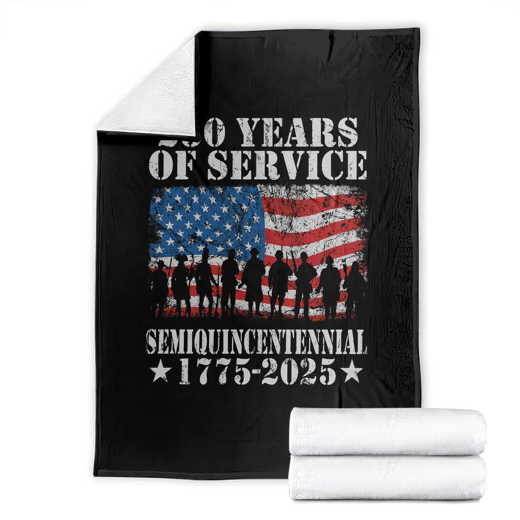 250 Years Of Service Semiquincentennial Throw Blanket US Military Army Birthday American Flag TS11 Black Print Your Wear
