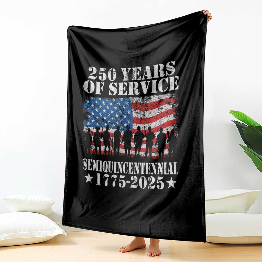 250 Years Of Service Semiquincentennial Throw Blanket US Military Army Birthday American Flag TS11 Print Your Wear