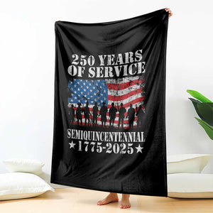 250 Years Of Service Semiquincentennial Throw Blanket US Military Army Birthday American Flag TS11 Print Your Wear