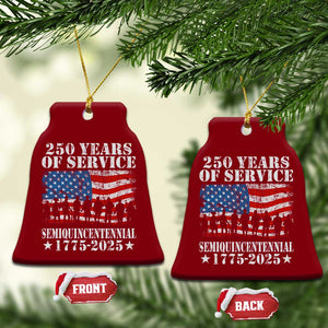 250 Years Of Service Semiquincentennial Ceramic Ornament US Military Army Birthday American Flag - Print Your Wear