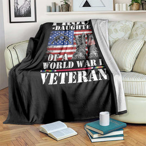 Proud Daughter Of A World War II Veteran Throw Blanket American Flag Army Boots TS11 Print Your Wear