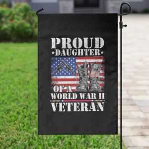 Proud Daughter Of A World War II Veteran Garden Flag American Flag Army Boots TS11 Print Your Wear