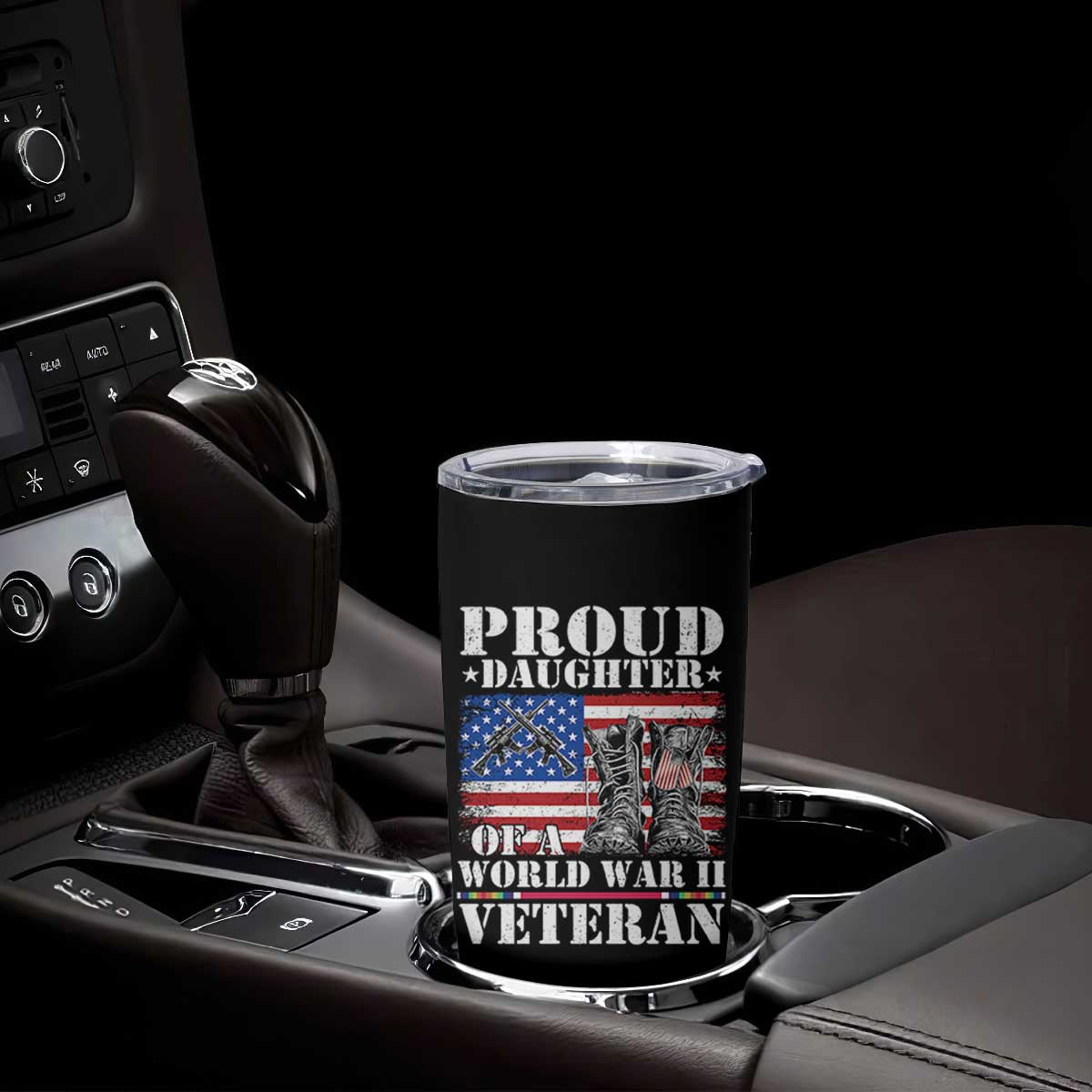 Proud Daughter Of A World War II Veteran Tumbler Cup American Flag Army Boots TS11 Print Your Wear