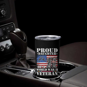 Proud Daughter Of A World War II Veteran Tumbler Cup American Flag Army Boots TS11 Print Your Wear