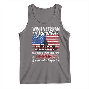WWII Veteran Daughter Most People Never Meet Their Heroes I Was Raised By Mine Tank Top American Flag TS11 Deep Heather Print Your Wear