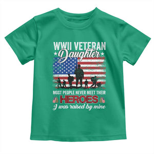 WWII Veteran Daughter Most People Never Meet Their Heroes I Was Raised By Mine Toddler T Shirt American Flag TS11 Irish Green Print Your Wear