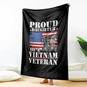Proud Daughter Of A Vietnam Veteran Throw Blanket American Flag Army Boots TS11 Print Your Wear