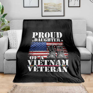 Proud Daughter Of A Vietnam Veteran Throw Blanket American Flag Army Boots TS11 Print Your Wear