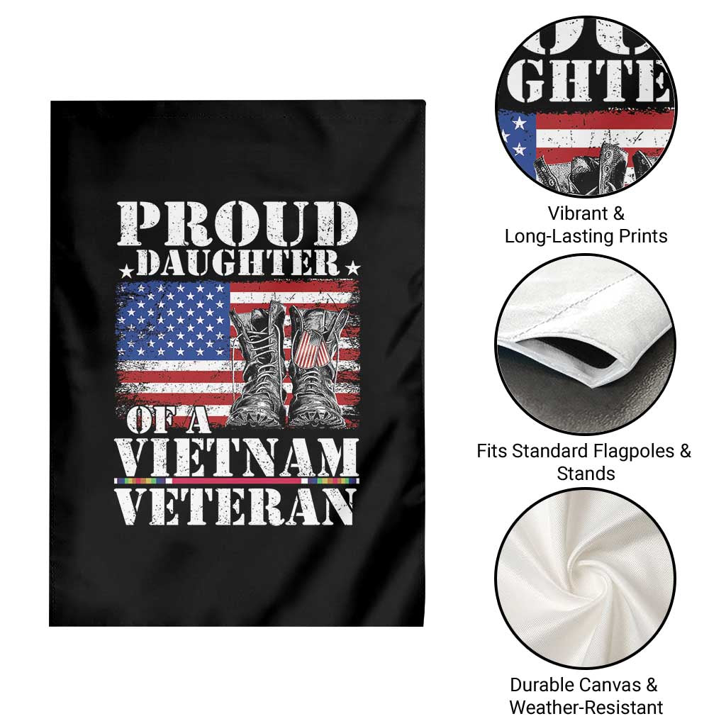 Proud Daughter Of A Vietnam Veteran Garden Flag American Flag Army Boots TS11 Print Your Wear