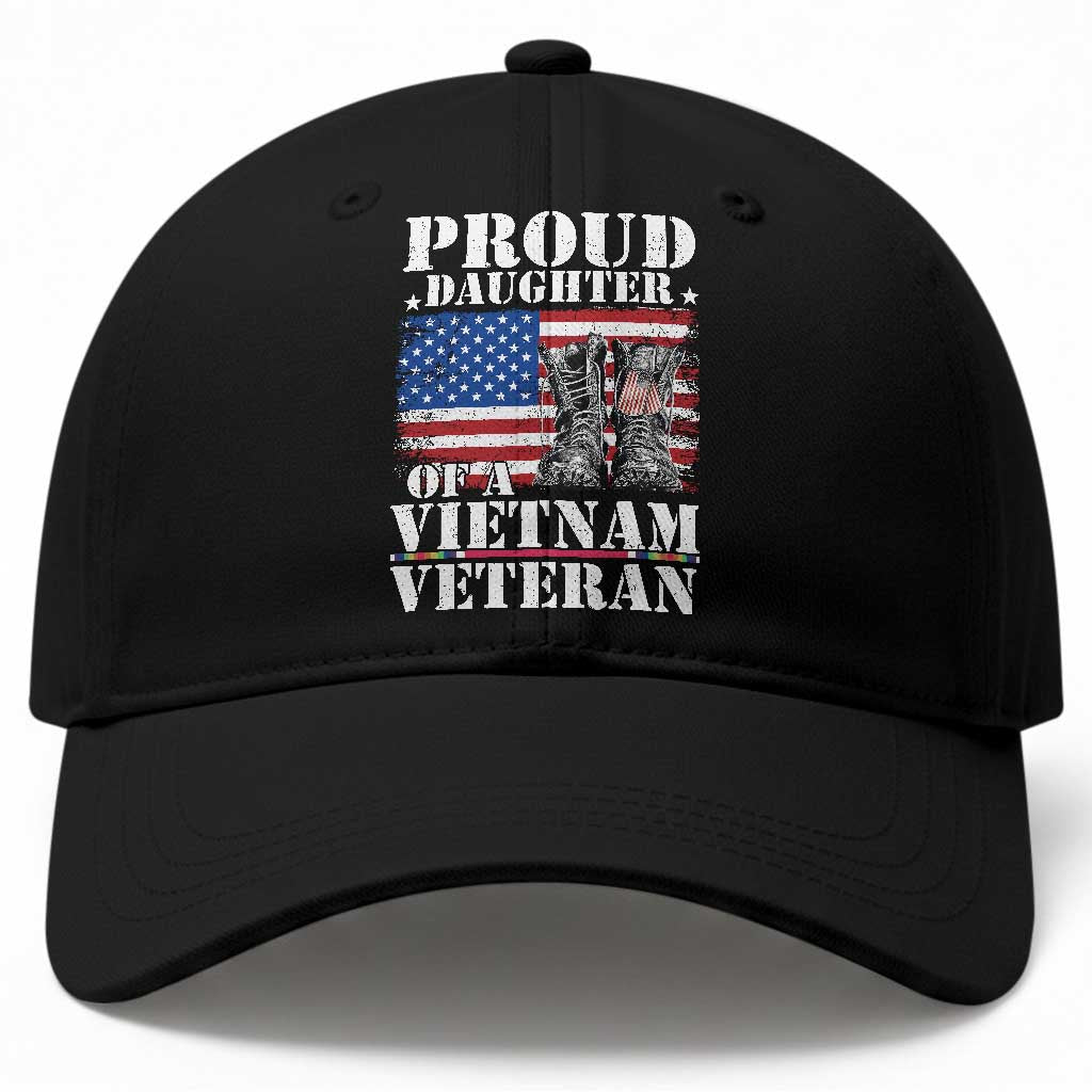 Proud Daughter Of A Vietnam Veteran Baseball Cap American Flag Army Boots TS11 Print Your Wear