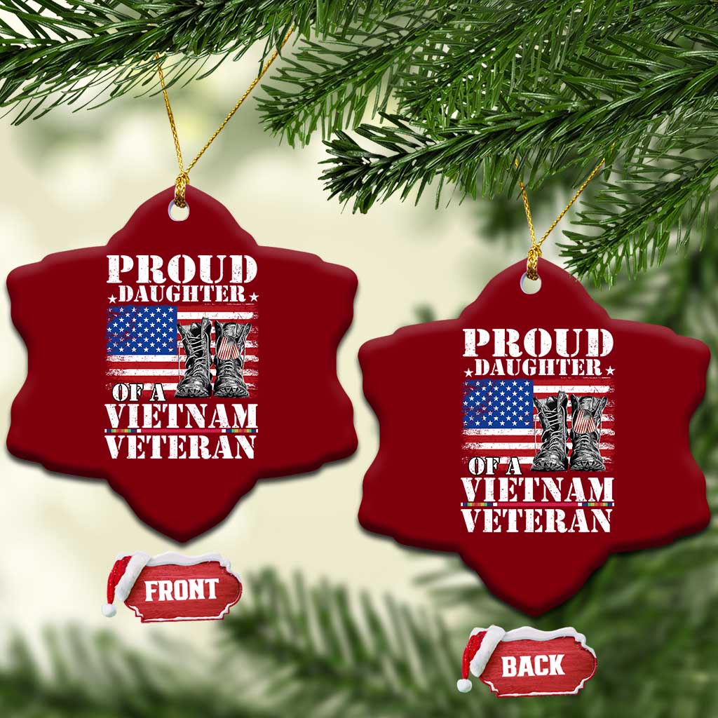 Proud Daughter Of A Vietnam Veteran Ceramic Ornament American Flag Army Boots TS11 Print Your Wear