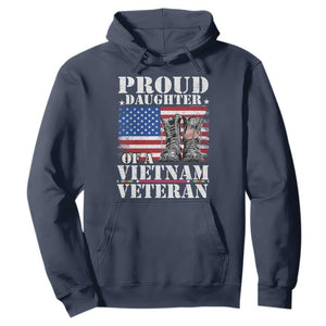 Proud Daughter Of A Vietnam Veteran Hoodie American Flag Army Boots TS11 Navy Print Your Wear