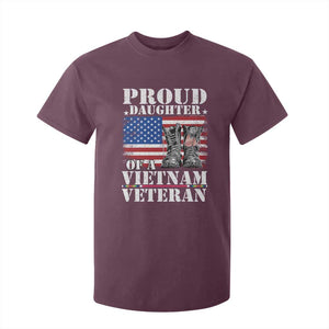 Proud Daughter Of A Vietnam Veteran T Shirt For Kid American Flag Army Boots TS11 Maroon Print Your Wear