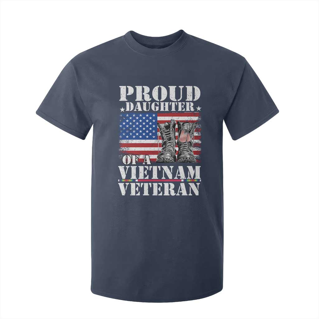 Proud Daughter Of A Vietnam Veteran T Shirt For Kid American Flag Army Boots TS11 Navy Print Your Wear