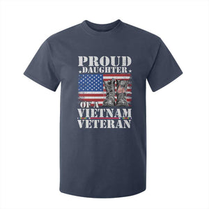 Proud Daughter Of A Vietnam Veteran T Shirt For Kid American Flag Army Boots TS11 Navy Print Your Wear