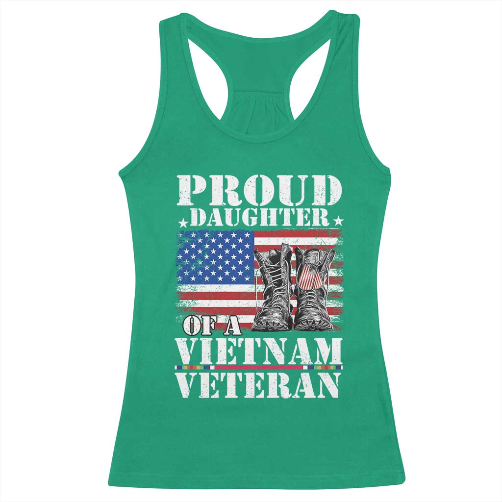 Proud Daughter Of A Vietnam Veteran Racerback Tank Top American Flag Army Boots TS11 Irish Green Print Your Wear
