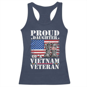 Proud Daughter Of A Vietnam Veteran Racerback Tank Top American Flag Army Boots TS11 Navy Print Your Wear