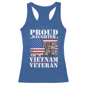 Proud Daughter Of A Vietnam Veteran Racerback Tank Top American Flag Army Boots TS11 Royal Blue Print Your Wear