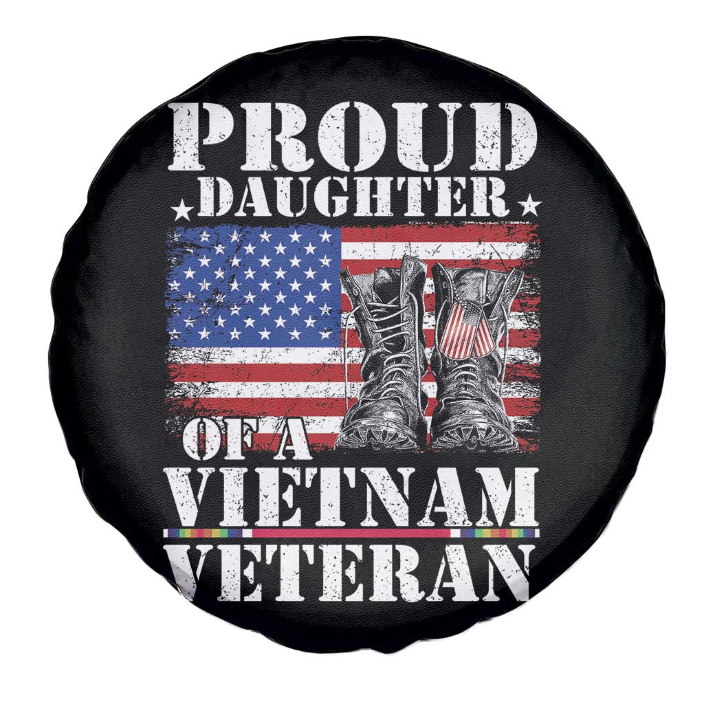Proud Daughter Of A Vietnam Veteran Spare Tire Cover American Flag Army Boots TS11 Print Your Wear