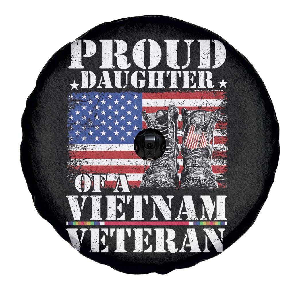 Proud Daughter Of A Vietnam Veteran Spare Tire Cover American Flag Army Boots TS11 Print Your Wear