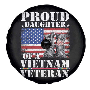 Proud Daughter Of A Vietnam Veteran Spare Tire Cover American Flag Army Boots TS11 Print Your Wear