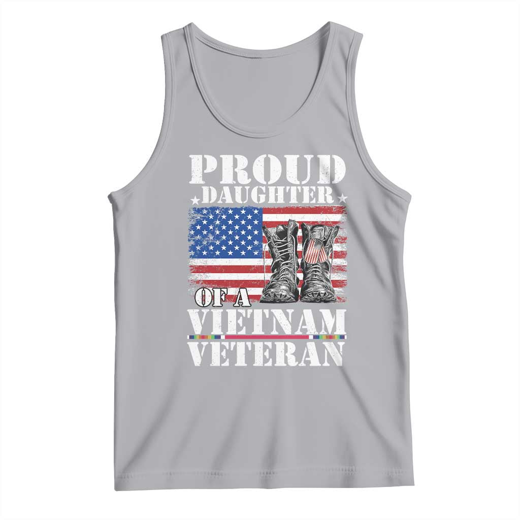 Proud Daughter Of A Vietnam Veteran Tank Top American Flag Army Boots TS11 Athletic Heather Print Your Wear