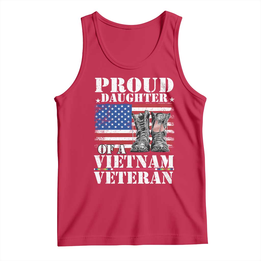 Proud Daughter Of A Vietnam Veteran Tank Top American Flag Army Boots TS11 Red Print Your Wear