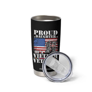 Proud Daughter Of A Vietnam Veteran Tumbler Cup American Flag Army Boots TS11 Print Your Wear