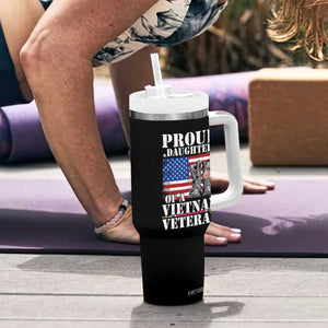 Proud Daughter Of A Vietnam Veteran Tumbler With Handle American Flag Army Boots TS11 Print Your Wear