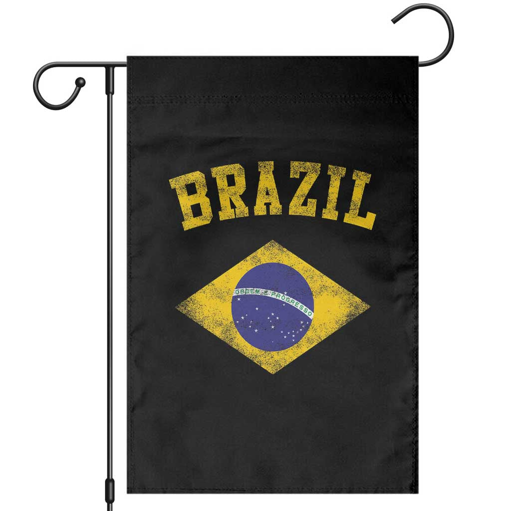 Vintage Brazil Flag Patriotic Brazilian Pride Garden Flag TS11 Black Print Your Wear
