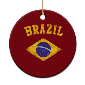 Vintage Brazil Flag Patriotic Brazilian Pride Ceramic Ornament TS11 1pc Red Print Your Wear