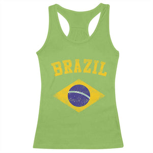 Vintage Brazil Flag Patriotic Brazilian Pride Racerback Tank Top TS11 Lime Print Your Wear